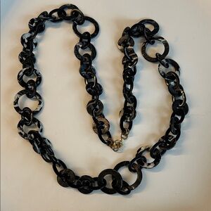 Black Marbled Link Necklace - Women Jewelry